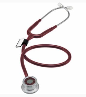 MDF740#17 Stethoscope Pulse time - Burgandy หูฟังทางการแพทย์ Pulse time มีนาฬิกาดิจิตอล สีเลือดหมู