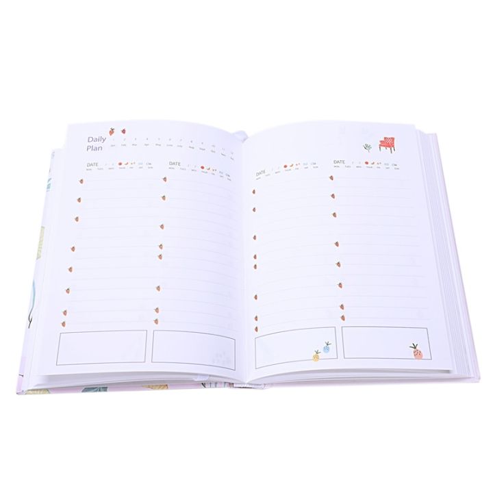 creative-ปกแข็ง-year-plan-notebook-365-วันหน้าภายในรายเดือน-daily-planner-organizer-diary-leaves-lemon