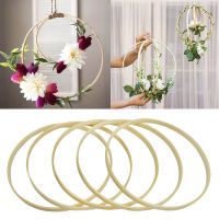 【LZ】☌❈✚  5pcs Round Floral Wreath Hoop Wooden Catcher Ring Bamboo Circle Hoop Frame DIY Wood Wreath Craft Tools Wedding Christmas Decor