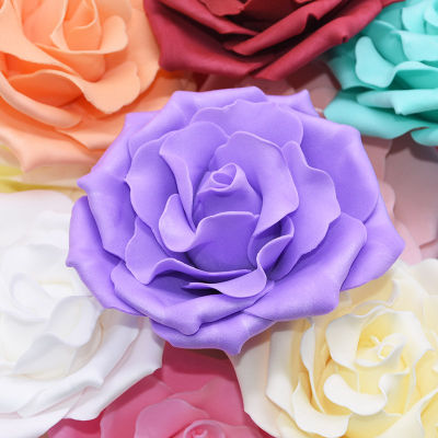 【cw】10Pcs 10cm Large Foam Roses Artificial Flowers for Wedding Party Decoration DIY Bride Bouquet Scrapbooking Crafts Fake Flower 8 ！
