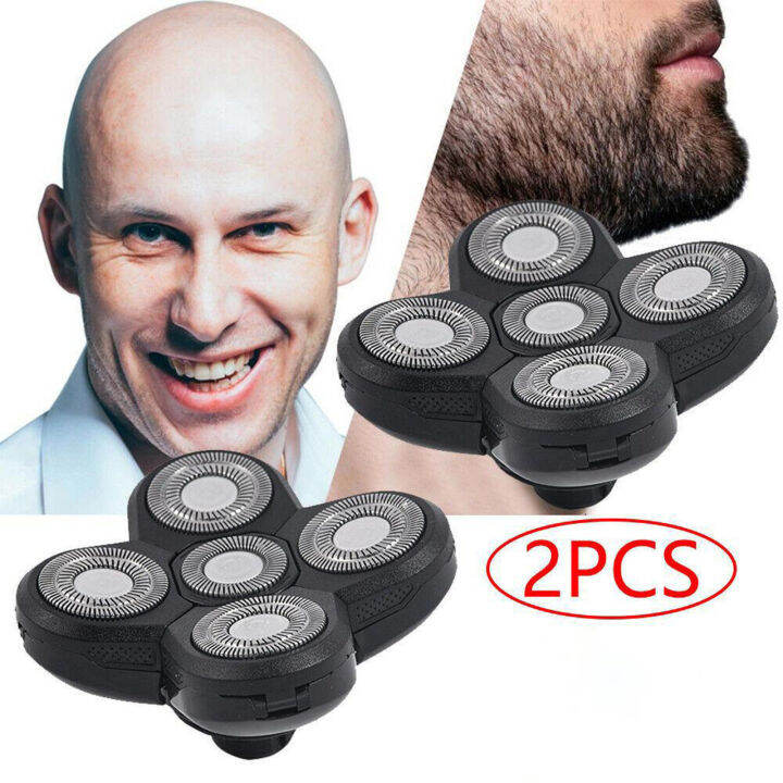 Pair 5 Floating Shaving Bald Replacement Shaver Head For 4D Head And