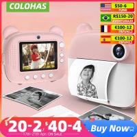 ZZOOI Childrens Instant Print Camera Thermal Printing Photo Printer with Thermal Paper Roll Kids Digital Cameras Video Birthday Gift