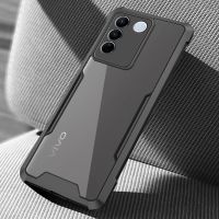 For Vivo V27 Pro 5G Case Heavy Duty Clear Acrylic Back Cover For Vivo V 27 V27Pro V27e 5G TPU Bumper Shockproof Armor Coque Phone Cases