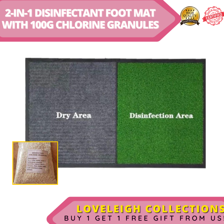 Loveleigh. 2in1 Disinfectant Mat with Rubber Tray. Foot Mat