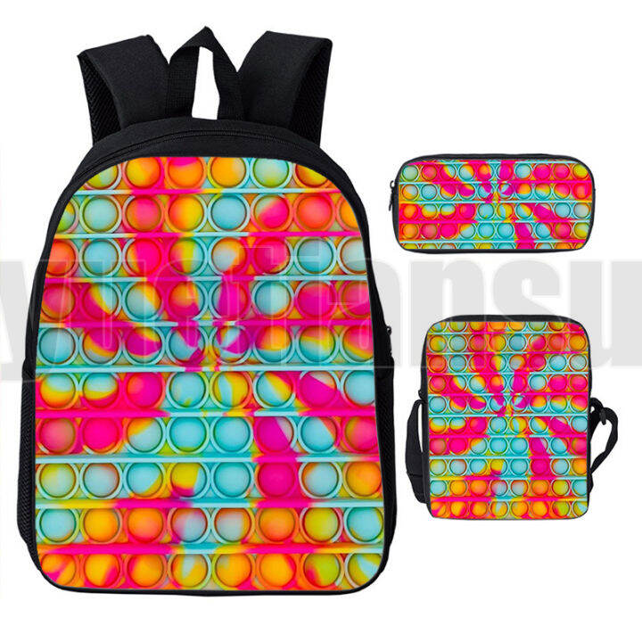 new-1216-inch-pop-it-backpacks-that-can-not-pop-bookbag-color-rainbow-bubble-bag-3d-print-anime-teenager-pop-fidget-3-in-1-set