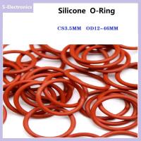 Red Silicone O Ring Gasket CS3.5mm OD12~46mm Silicon O Ring Gasket Food Grade Rubber Sealing Ring VMQ Assortment Tools Insulated Waterproof