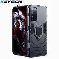 เคสเกราะกันกระแทก KEYSION สำหรับ Honor X10 5G 30 Pro Plus 30S 9C 9S 9A ฝาหลังโทรศัพท์ขาตั้งโทรศัพท์สำหรับ Huawei Y5P Y6P Y8P Y7P