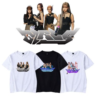 Korean Fashion T Shirt K Pop Kpop K-pop Aespa Girls T-shirt Cal Short Sleeve Tee Shirts Harajuku Streetwear Hip Hop Tshirt