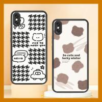 simple leather Phone Case For iphone X/XS Cartoon taste advanced creative The New cute trend anti-fall airbag lambskin