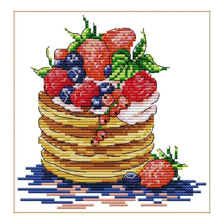 cross-stitch-kits-stamped-for-adults-beginner-kids-fruit-muffins-dessert-11ct-23x24cm-diy-embroidery-needlework-kit