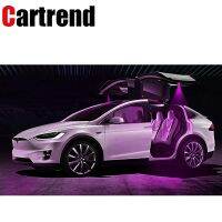 2PCS Ambient Light LED Door Footlights forTesla 3 S X Interior Ultra Bright Car Indoor Trunk Illumination Atmosphere Lamp