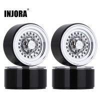 INJORA 4PCS CNC Aluminum 1.0" Beadlock Wheel Rims 27*15mm for 124 RC Crawler Car Axial SCX24 Upgrade Parts