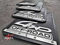 บังโคลน กันโคลน  4WD OFF-ROAD  สีขาว สำหรับรถยนต์ 1ชุด 4ล้อ  ใส่ได้ทุกรุ่น