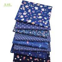 [HOT!] Chainho8pcs/LotDark Blue Floral SeriesPrinted Twill Cotton FabricPatchwork Cloth ForDIY SewingQuilting Baby amp;ChildrenMaterial