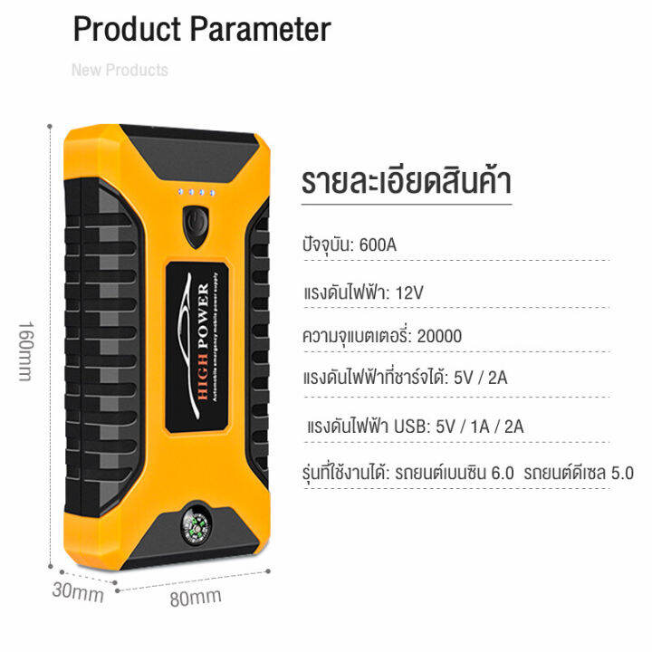 จัดส่ง-24-ชม-จากประเทศไทย-จั้มสตาร์ท-รถยนต์-powerbank-jump-start-จั๊มสตาร์ท-jump-start-รถยนต์-jump-starter-เครื่องจั๊มสตาร์ทรถยนต์-99800mah-12v