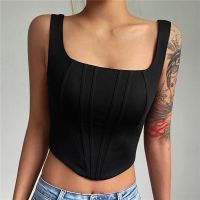 Sexy Square Neck Tank Top Women Corset Sport Vest Fitness Breathable Tank Top Seamlass Beauty Slim Sleeveless Sport Tops Protective Gear