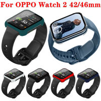 เคสป้องกันสำหรับ OPPO Watch 2 46มม. สมาร์ทวอท์ชหน้าจอ PC แบบเต็มจอปลอกสวมป้องกัน + ฟิล์มกระจกเทมเปอร์สำหรับ OPPO Watch 2 42มม.