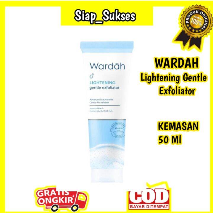 WARDAH Lightening Gentle Exfoliator Exfoliating Scrub 50Ml Mengangkat