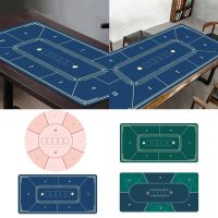 【YF】 40x20 In Professional Poker Mat 6 Player Portable Rubber Texas Holdem Table Layout for Cards Blackjack Casino Board Games