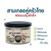 C040 แคร์ช้อยส์ สามเกลอคู่ครัวไทย ขนาด 70 กรัม ผงสามเกลอ ผงรากผักชี กระเทียม พริกไทย เครื่องปรุงคีโต คีโตทานได้ ผงสามเกลอ