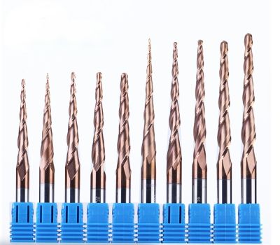 6mm HRC55 Taper Ball Nose Milling Cutter Cnc เครื่องมือ คาร์ไบด์ End Mill Woodworking Router Bits
