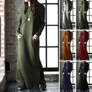 Rulfepy Celmia Clearance Sale Women Long Sleeve Long Maxi Dress Crew Neck A