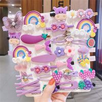 14 Pcs Pack Kids Cute Cartoon Flower Fruit Hair Clip / Girls Lovely Hairpin Set