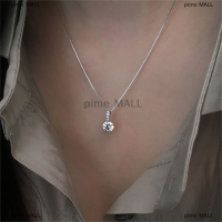 pime MALL 925 Sterling Silver Geometric Water DROP สร้อยคอหญิงเงาง่ายๆ zircon