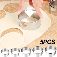 5/1Pcs Round Cookie Cutter Mold Stainless Steel DIY Dumplings Skin Cutter Tools Baking Pastry Cake Biscuit Mould Kitchen Gadgets Bread Cake  Cookie Ac