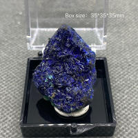 ธรรมชาติที่สวยงาม Azurite และ Malachite Symbiotic แร่ตัวอย่างคริสตัลหินและคริสตัลรักษาคริสตัลกล่อง: 35มิลลิเมตร