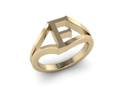 แหวนตัวอักษร F ทองคำ 14K