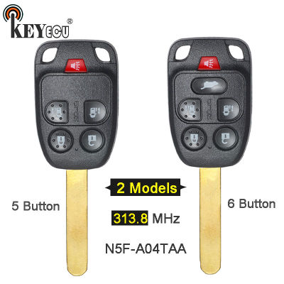 KEYECU 313.8MHz FCC ID: N5F-A04TAA 4+1 5+1 5 6 Button Remote Key Fob for Honda Odyssey 2011 2012 2013 2014