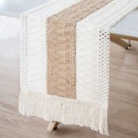 【small stationery】    Macrame Table Runners Burlap TableCotton Linen Boho Tablewithfor Wedding Rustic Home Dining Table Decor