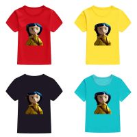 เสื้อยืดเด็ก Coraline Jones เสื้อยืดแขนลำลองขาสั้นหลวมเสื้อยืดวัยรุ่น