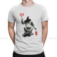 Banksy Love Over Money Newest Tshirts Men Graphic Pure Cotton Streetwear T Shirt Round Neck Oversized