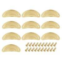 Cup Drawer Pull Kitchen Cabinet Handle Gold Tone 66Mm Hole Centers 10 Pack