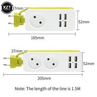 ✘ﺴ◑ 1.5M EU Plug Power Strip With 4 USB Portable Extension Socket 1200W Plug Cable AC Power Travel Adapter USB Smart Phone Charger