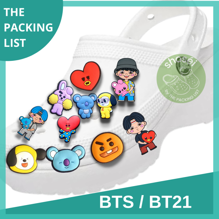 BTS JIbbitz pin for Crocs bts jibbitz for crocs shoe accessories BT 21 JIBBITZ bts clogs charm