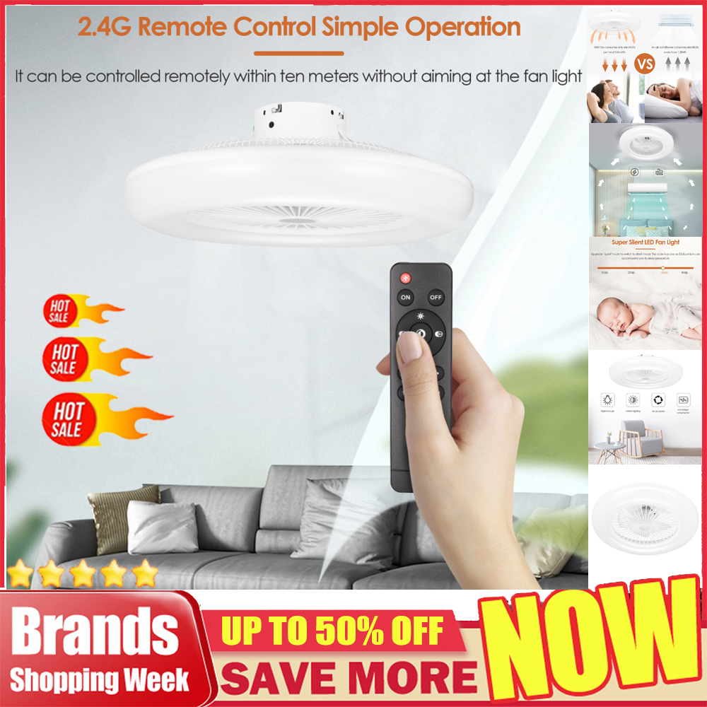 Ceiling Fan w/ Lighting Negative Ion LED Light Adjustable Wind Speed Modern 22" 