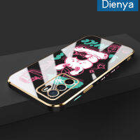 เคส Dienya สำหรับ OPPO A16เคส A54s A16s การ์ตูนน่ารักโชคดีน่ารักใหม่กรอบสี่เหลี่ยมเคลือบขอบสี่เหลี่ยมนิ่มซิลิกาเจลกันกระแทกเคสมือถือรวมทุกเลนส์กล้องถ่ายรูปฝาครอบป้องกัน