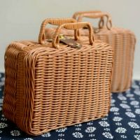 【jw】△❇℡  Hand-woven Storage with Cover Woven Large-capacity Sundries Clothing Cosmetics Finishing Basket