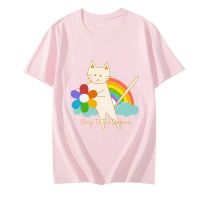 Glory To The Darkness Cat Rainbow Flower Cartoon Tshirts MEN Fashion Sense of Design T shirts 100% Cotton T Shirts Summer O Neck| |   - AliExpress