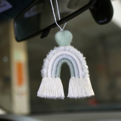 dvvbgfrdt Rearview Mirror Hangings Accessories of Weaving Rainbow Car Hangings Ornament Cute Car Accessories for Teens Women
