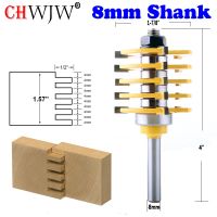 CHWJW 8mm Shank 1pc Box Joint Router Bit－ปรับได้ 5 ใบมีด－3 ขลุ่ยสําหรับเครื่องตัดไม้เครื่องตัด Tenon สําหรับเครื่องมืองานไม้