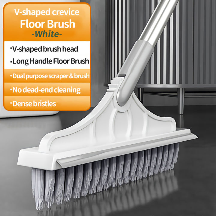 V-shaped Crevice Brush, Bathroom Long Handle Brush, Floor Brush