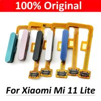 100% ต้นฉบับเหมาะสำหรับ Xiaomi Mi 11 Mi11 Lite เซ็นเซอร์ลายนิ้วมือกุญแจส่งคืนบ้านปุ่มเมนูเฟล็กซ์ริบบอนสีดำสีขาวสีฟ้าสีเขียว