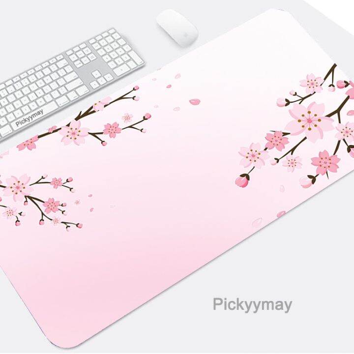 สีชมพู-sakura-mouse-pad-แผ่นรองเมาส์เกมมิ่ง-sakura-mouse-แป้นพิมพ์เกมมิ่งขนาดใหญ่-แผ่นรองโต๊ะคอมพิวเตอร์