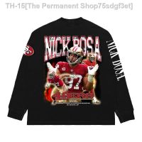 ✿☈♣ DPS American football short-sleeved T-shirt mens NFL portrait retro printed long-sleeved t hip-hop loose heavyweight 49ers