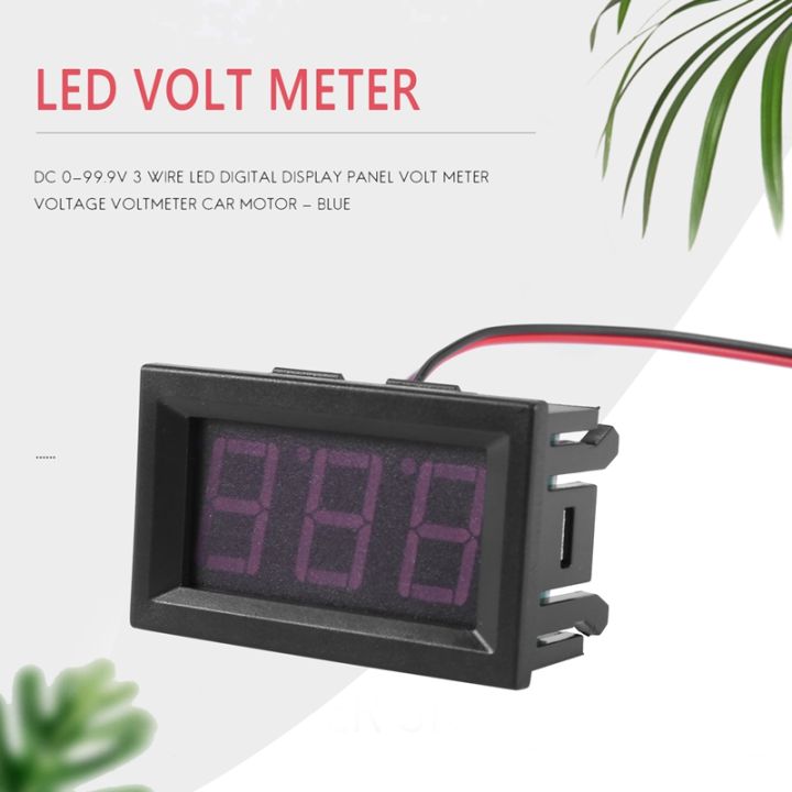 dc-0-99-9v-3-wire-led-digital-display-panel-volt-meter-voltage-voltmeter-car-motor