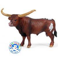 Munich Play - โมเดลสัตว์ Texas Longhorn วัว เขายาว แดง ขนาด 15.00 CM (จากหาดใหญ่)